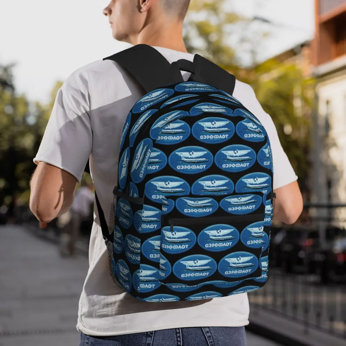 Aeroflot Aviation Russe Pilote Aerospace Aviateur Daypack Large Capacity Kids BookBag School Bag Shoulder Bags for Men Women