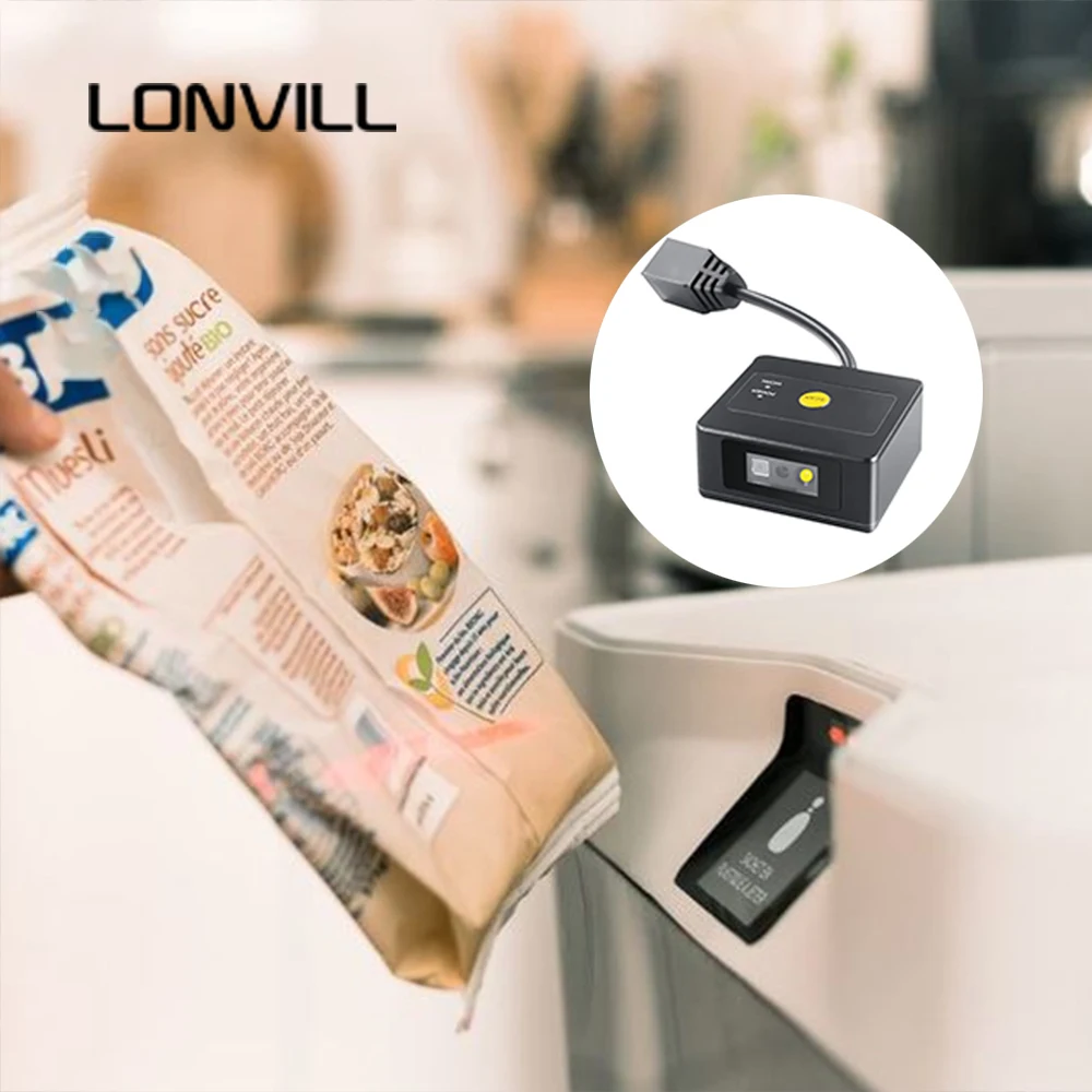 LONVILL Serial Port Usb Wired 1D 2D Fixed Mount Auto Data Matrix Embedded Industrial Barcode Scanner for Self-checkout Machine
