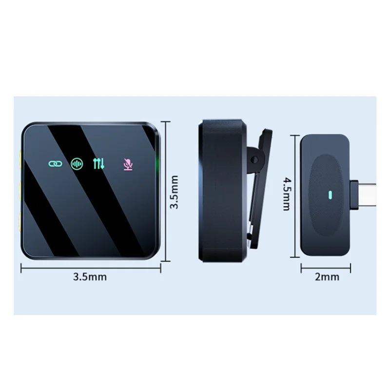 【جديد】ميكروفون Lavalier اللاسلكي المانعة للضوضاء، من النوع C من واحد إلى اثنين، مثالي لبطاقة الصوت المباشرة الخارجية وبث الصوت والفيديو