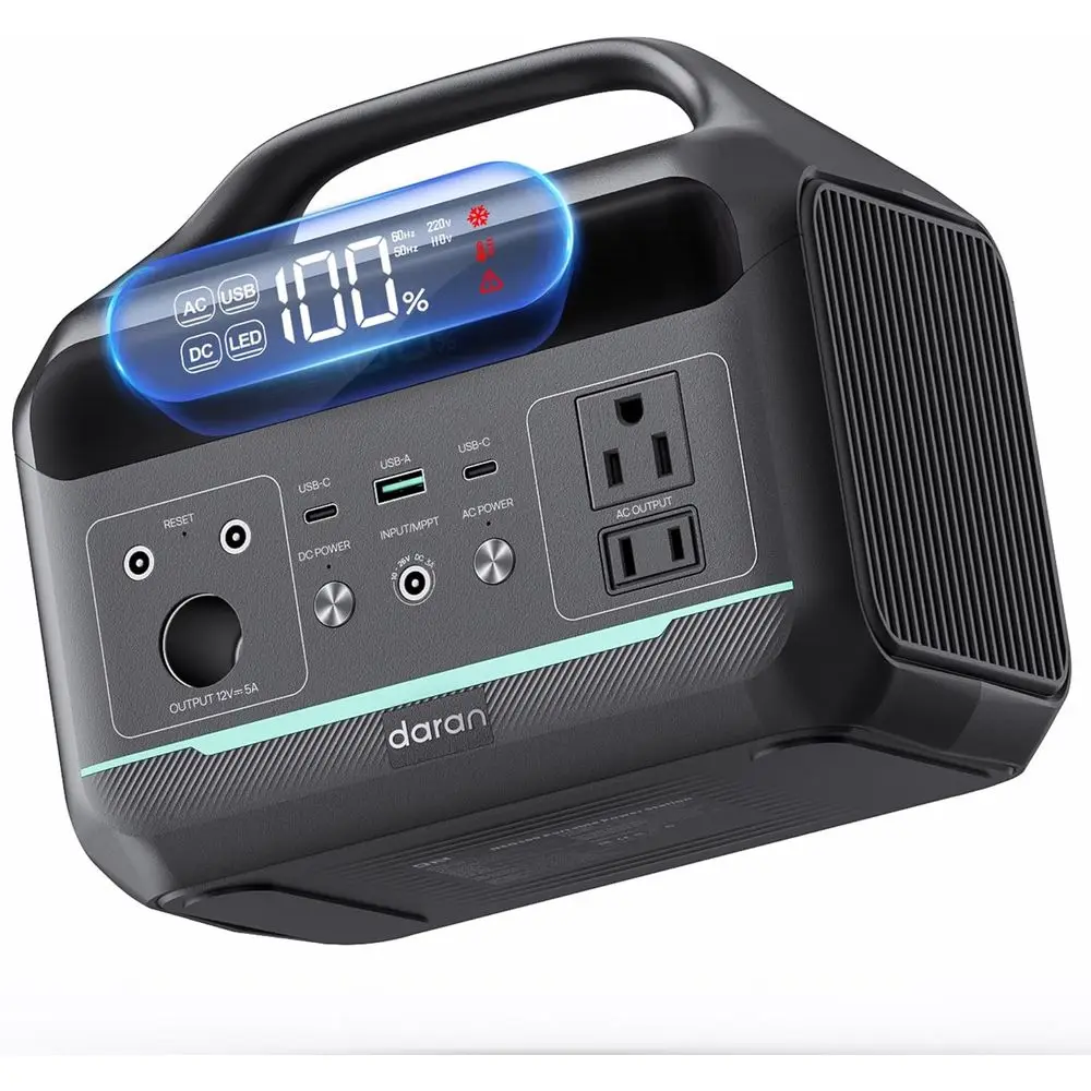 

300W 192Wh Portable Power Station with 110V AC Outlet, 8-Port USB Charging for Emergency, Outdoor, and Home Use