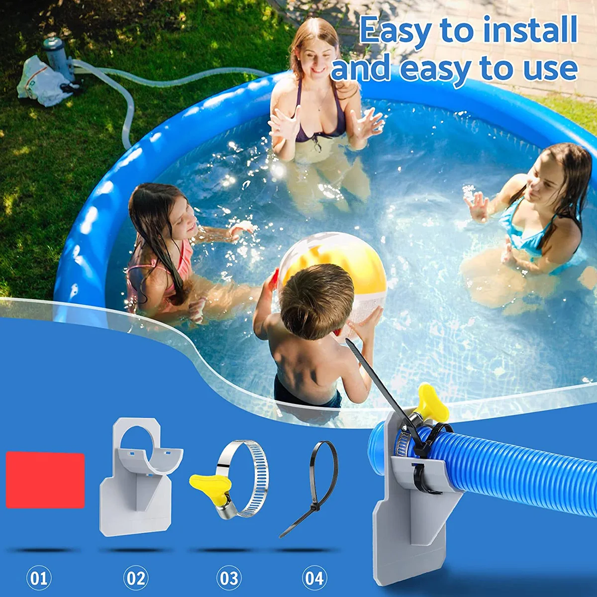 2PCS Swimming Pool Pipe Holder 38mm for Intex Bestway Ground Hose From Falling Off Hose Outlet Pool Pipe Holder Support Garden