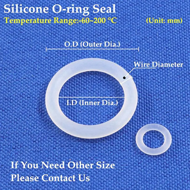 20 sztuk 1.5/ 2/ 2.5/ 3mm OD5 ~ 40mm biały silikon O pierścień uszczelniający Food Grade Rubber izolować okrągły O kształt uszczelka o-ring