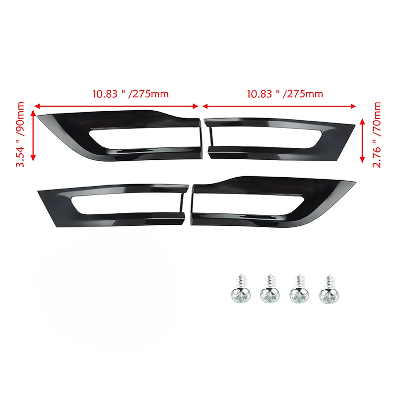4 PCS For Jeep Grand Cherokee 2014 2015 2016 2017 2018 2019 2020 Gloss Black Rear Fog Lamp Frame Tail Light Lamp Cover ABS Trim