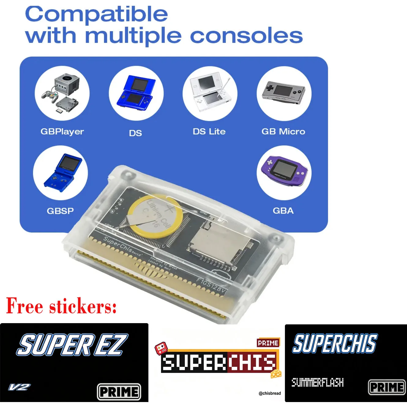 サマーフラッシュ-スーパーチス-プライム-ゲームリーダーカート-ニンテンドー-gba-nds-gba-sp-gb-プレーヤー用-sdram搭載-superfw-nor-フラッシュ搭載