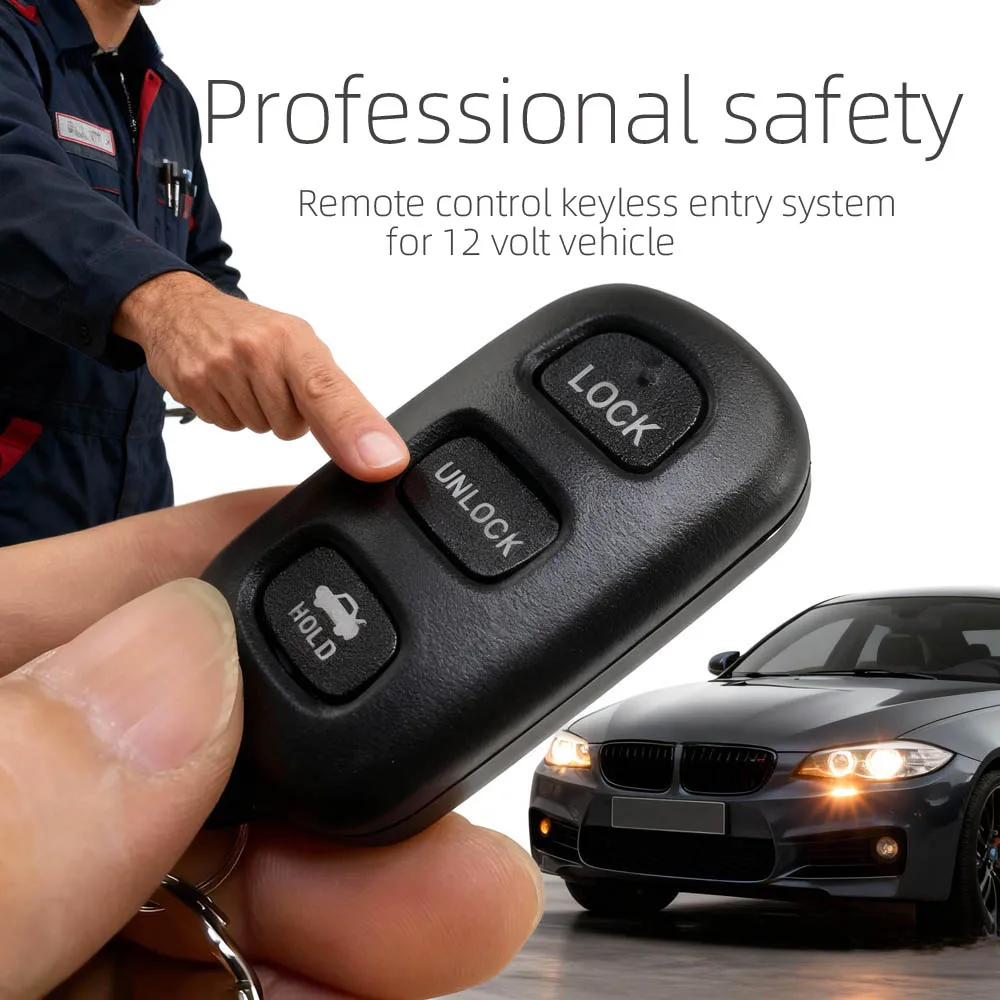 Universal Car keyless Entry System, Car Anti-theft System, Car Central Control Lock Kit with Two Remote Controls
