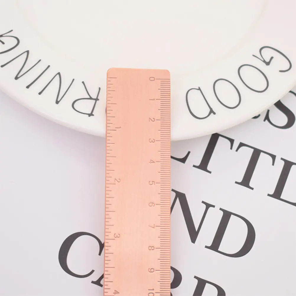 Professional Copper Straight Ruler Accurate Centimeter Scale for Learning Teaching Measuring Drawing Cutting Portable Sturdy