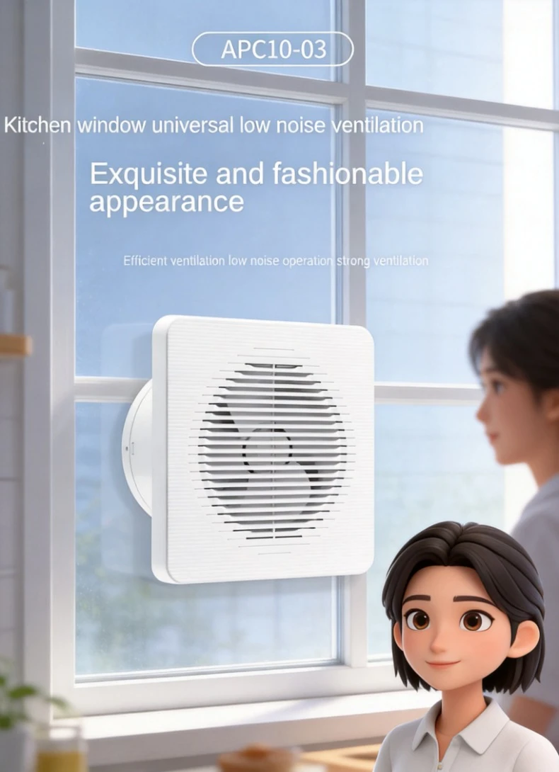 

Powerful Silent Exhaust Fan Household Ventilation Fan Glass Window Mounted For Bathroom Kitchen