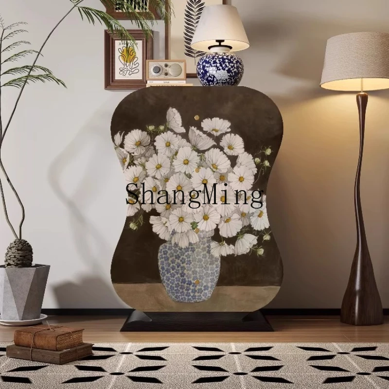 

FG medieval solid wood four-chest cabinet floral home living room high-end side cabinet B & B bedroom storage cabinet