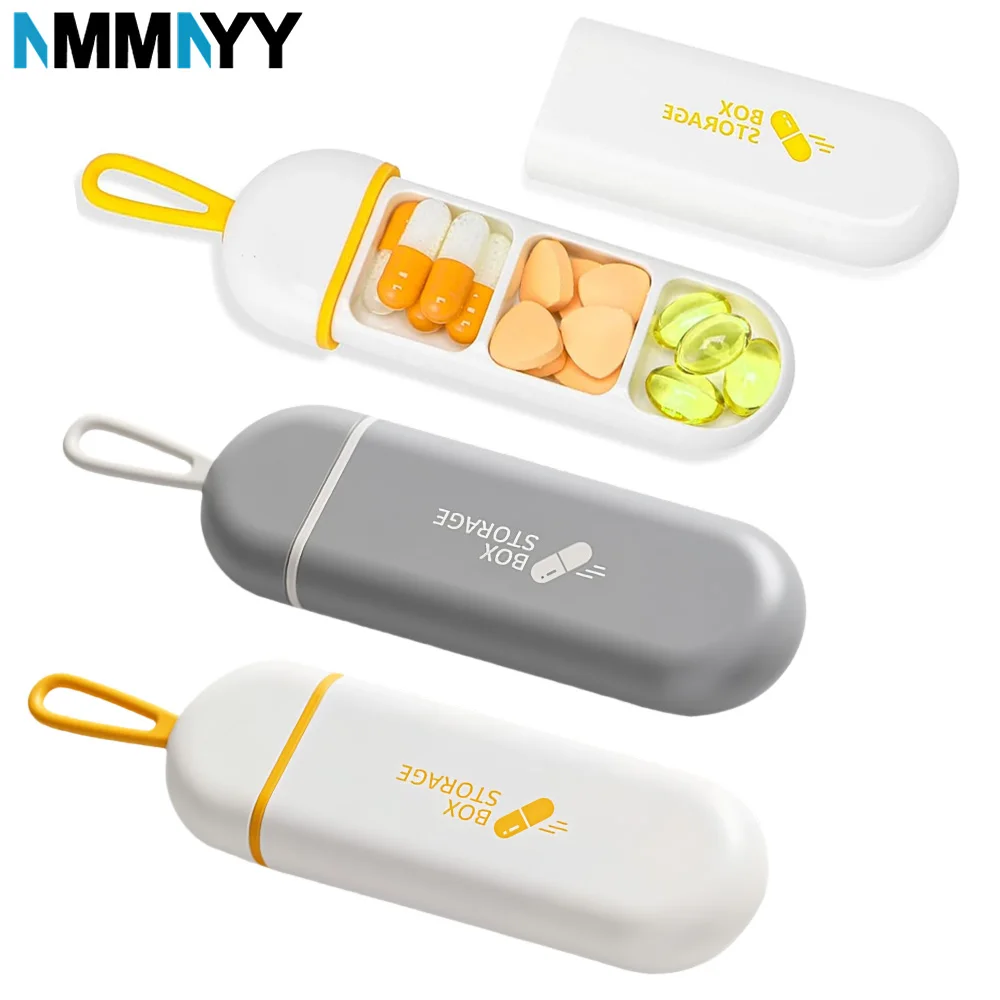 

1/2PCS Portable Pill Organizer, Mini Pill Box, Small Pill Case Travel Medicine Organizer Pocket Vitamin Supplement Fish Oil Box