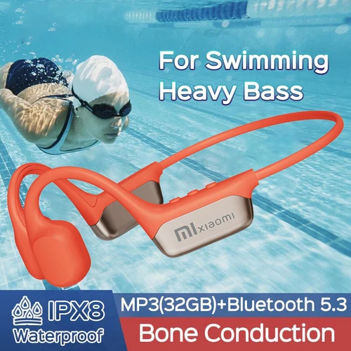 Auriculares de conducción ósea Bluetooth Bass auriculares inalámbricos reproductor MP3 ciclismo Fitness auriculares IPX8 impermeable nadar