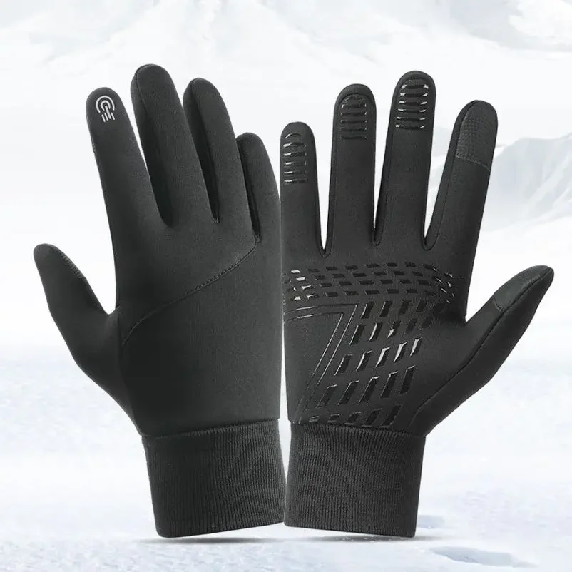 Cycling Gloves for Men Women Motorcyclist Autumn Winter Warm Camping Gloves Ski Bicycle Velvet Touch Screen Non slip Waterproof