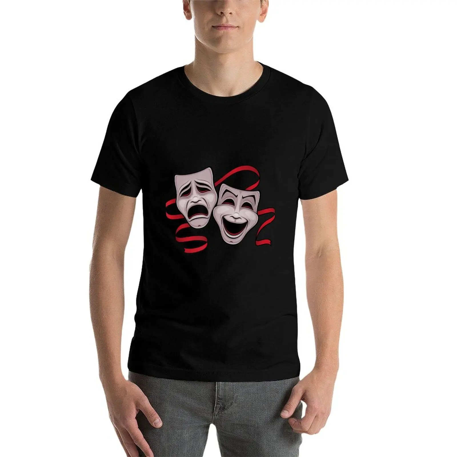 Drama Comedy And Tragedy Mask T-Shirt t shirt man casual t shirt man designer t shirts for man graphic tees T-shirt view 3