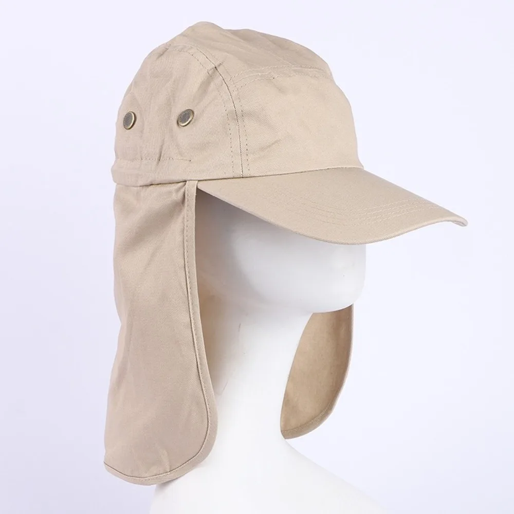 

New Solid Couple Baseball Cap Retro Casual Fishing Cap with Neck Protection Shawl Breathable Sunscreen Hat Unisex