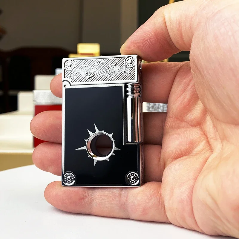 New Commemorative Edition Luxury Butane Lighter Single & Double Flame Ping Sound Natural Paint Cigarette Smoker 11272