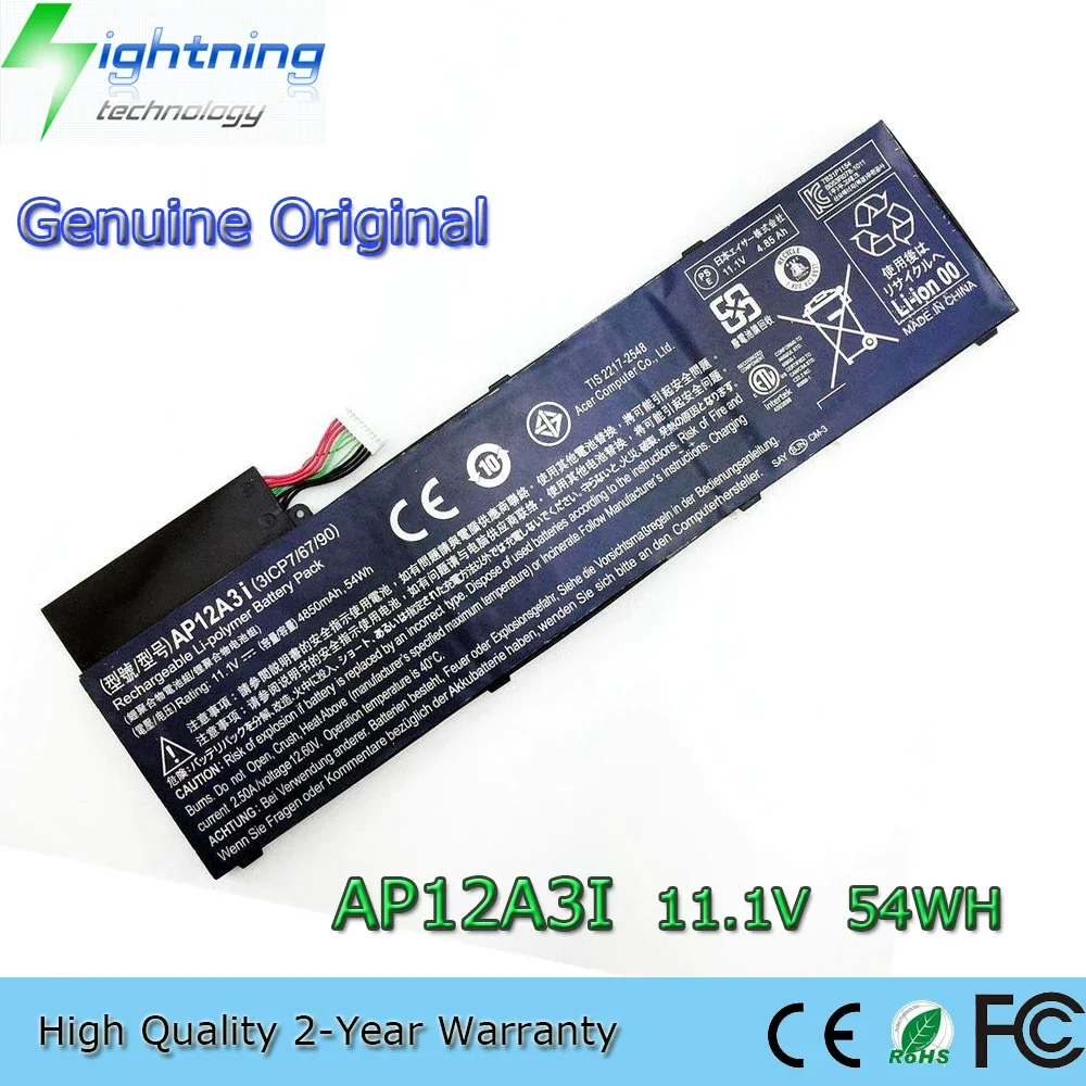 Brand New  Original AP12A3i 11.1V 54Wh Laptop Battery for Acer Aspire M3 M3-481TG M3-581TG M5 M5-481TG AP12A4i etc.