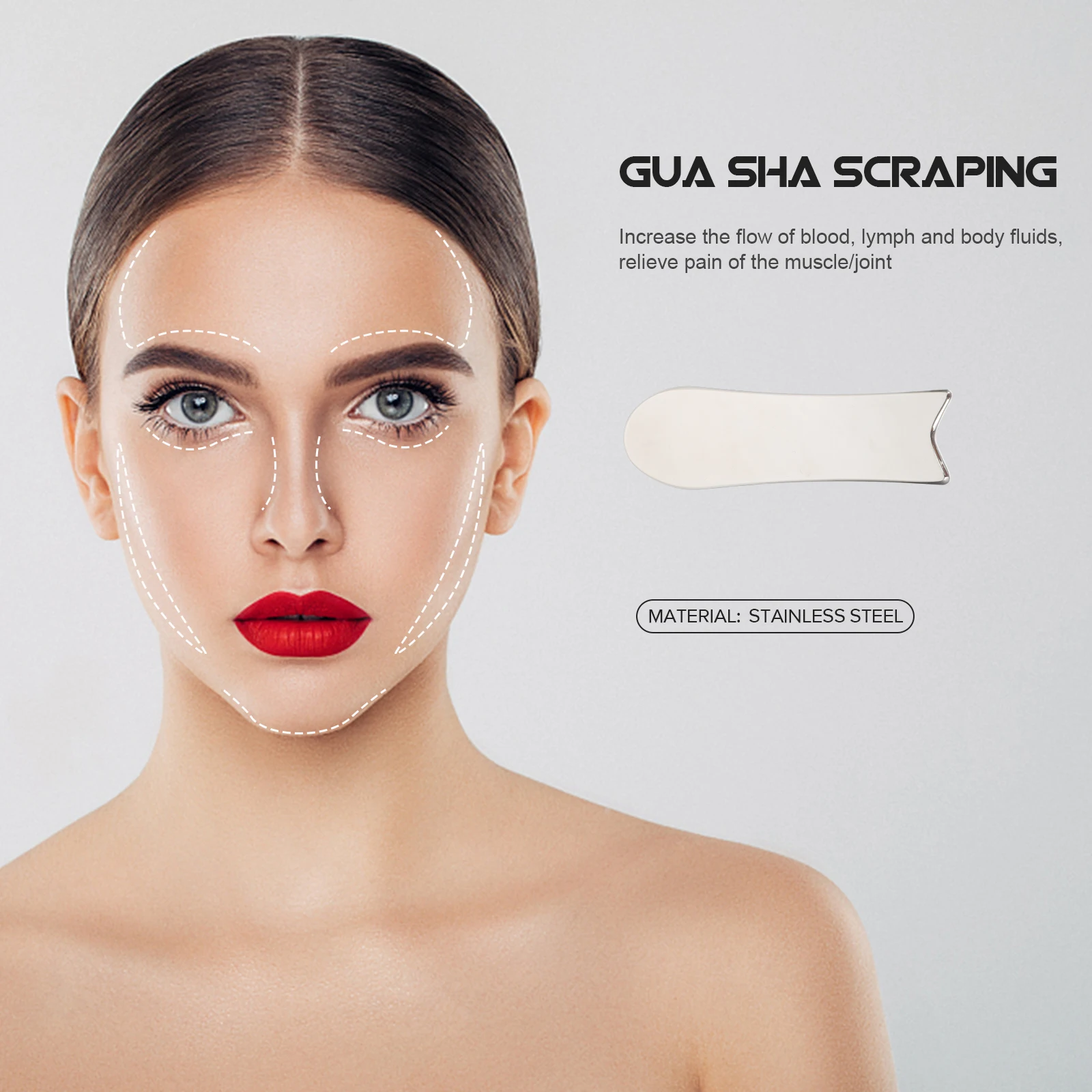 

Stainless Steel Scraping Tool Sha Massage Tool Scraping Board for Body Face Pain Relief Health Care Therapy Smooth Edge