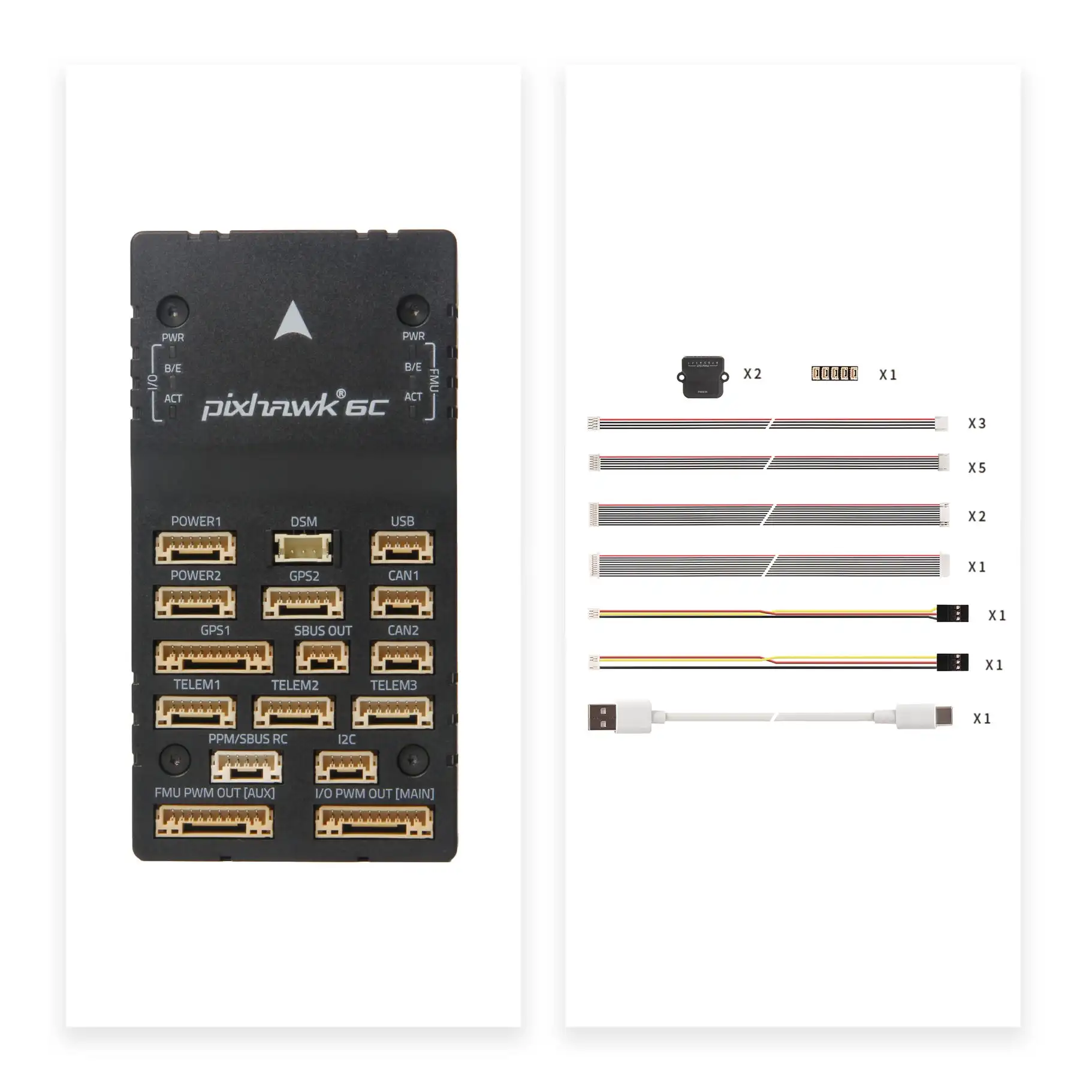 

Holybro Pixhawk 6C Flight Controller, Plastic/Aluminum Case, PM02/PM07 Power Module Options, for UAVs & Robotics