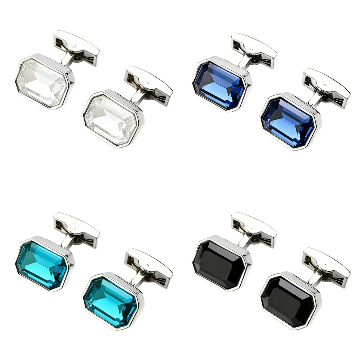Luxury Men's Shirt Cufflinks For Man Cuff links Boyfriend Gift Wedding Man Cufflink Crystal Fashion Jewelry Custom Your Logo