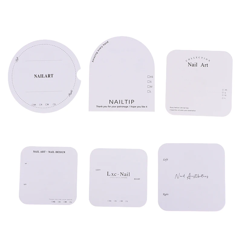 20Pcs Nail Display Cardboard Simple Style Fake Nails Card For Press On Nails Photograph Props Nail Salon