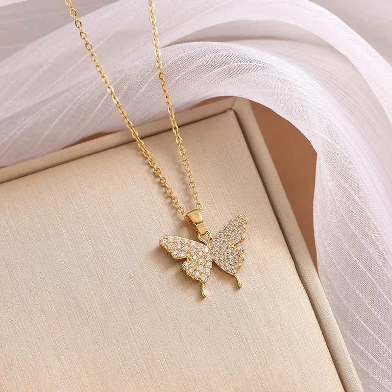 Легкий роскошный и нишевый дизайн подвески, ожерелье на ключицу холодного ветра с простым узлом-бабочкой