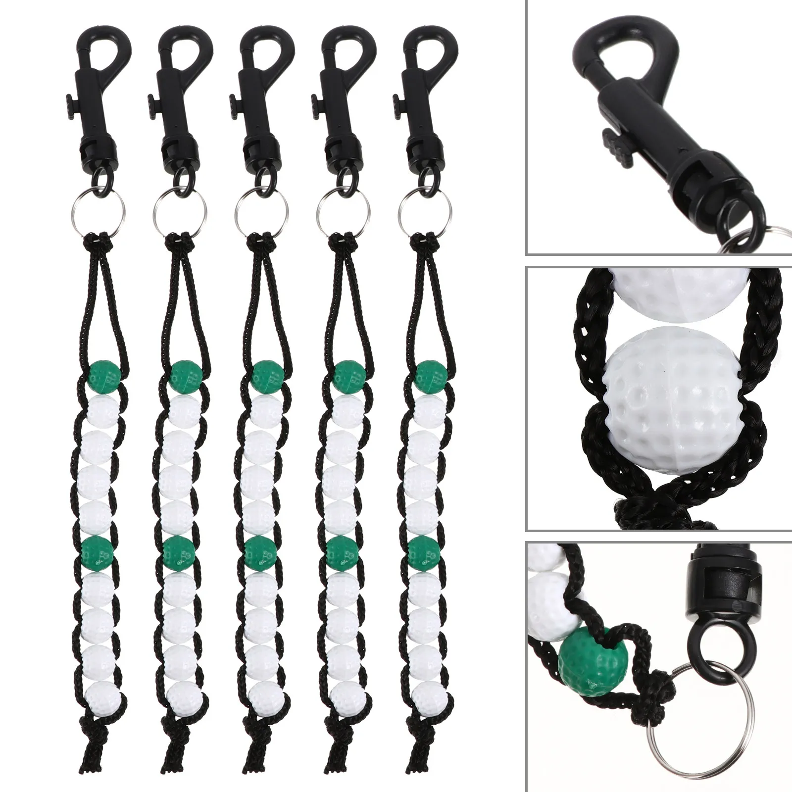 5Pcs Plastic Bead Chain Golf Score Counter Wrist Scorecard for Men Women Golfers Stroke Counting Golf Scoring Equipment