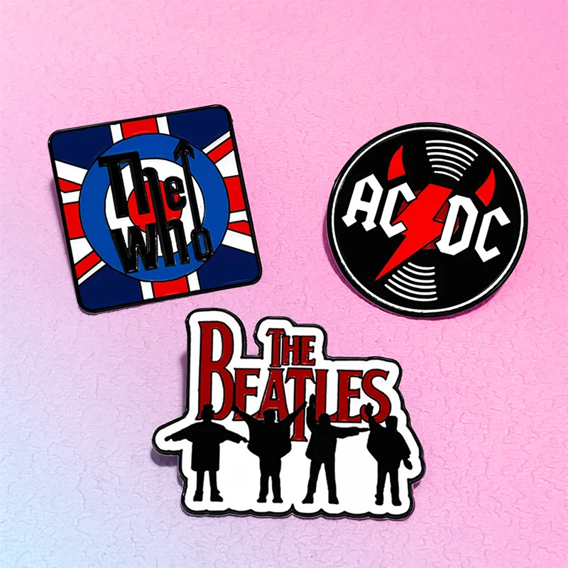 AniPins Music Band Pins 3-design Metal Enamel Brooch Pin For Backpack Clothes Lapel Badge Friends Gifts