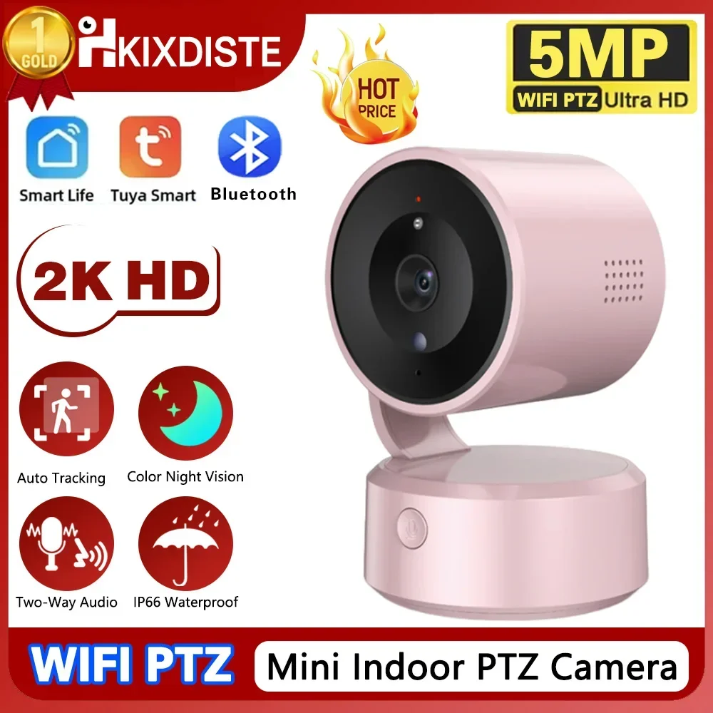 Tuya 5MP PTZ Control WiFi IP Camera One- touch Call Indoor Baby Monitor Wireless Security Protection Cameras Remote Control