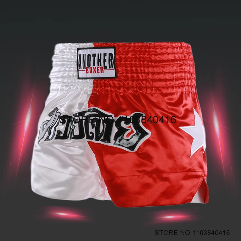 Kickboxing Shorts Kids Muay Thai Shorts Men Women Satin Fabric Martial Arts MMA Clothing Stylish Stars Gym Fighting Boxing Pants