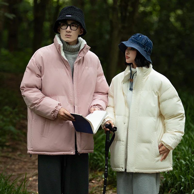 

Хлопковая утепленная повседневная куртка, водонепроницаемое флисовое пальто, осенне-зимняя мужская верхняя одежда, подходит для улицы, мужской теплый кардиган с воротником-стойкой, пара