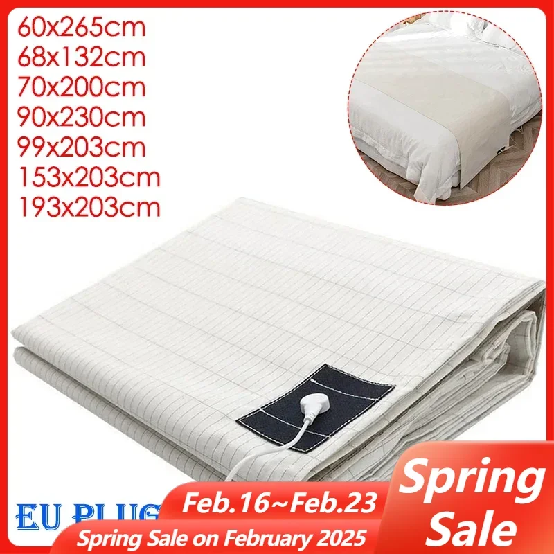 95%Cotton+5% Silver Fiber Flat Bedsheet with Earthing Cord Conductive Antistatic Health Protection Sheet Grounded Release Stress