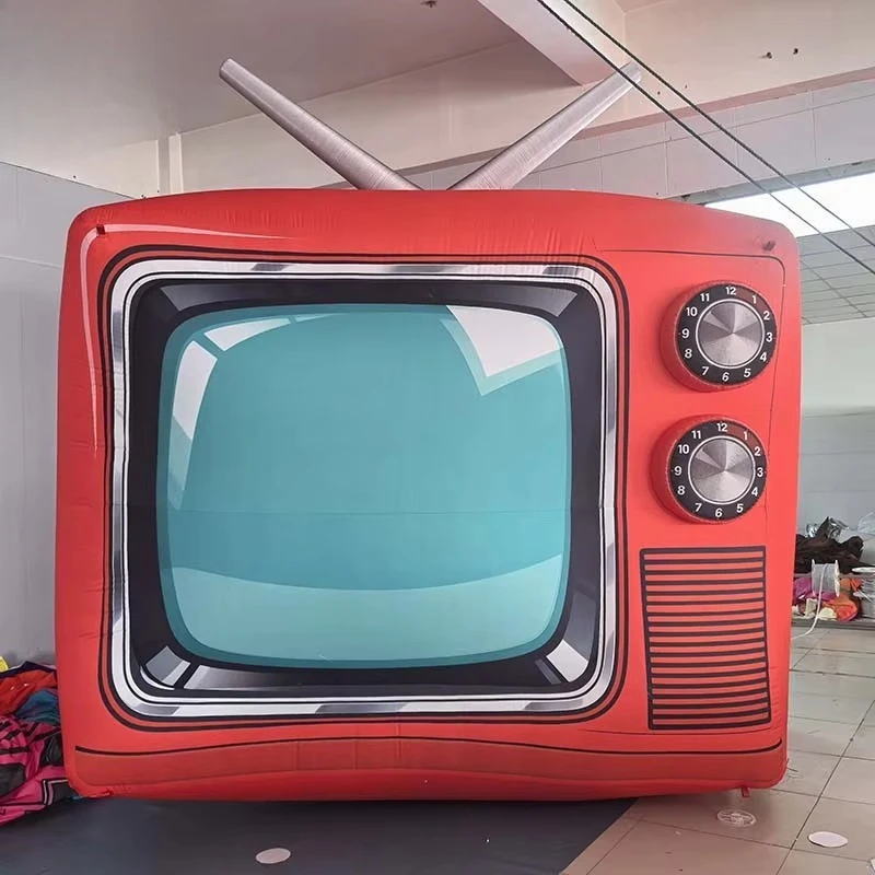 Custom Design Giant Multicolor Inflatable TV Model with Electric Blower for Event Venues