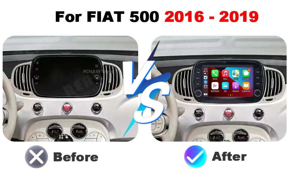 Carplay Android 16 Auto For Fiat 500 2016-2019 Car Radio Car Multimedia Video Player BT Stereo Autoradio GPS Navigation Tools FM