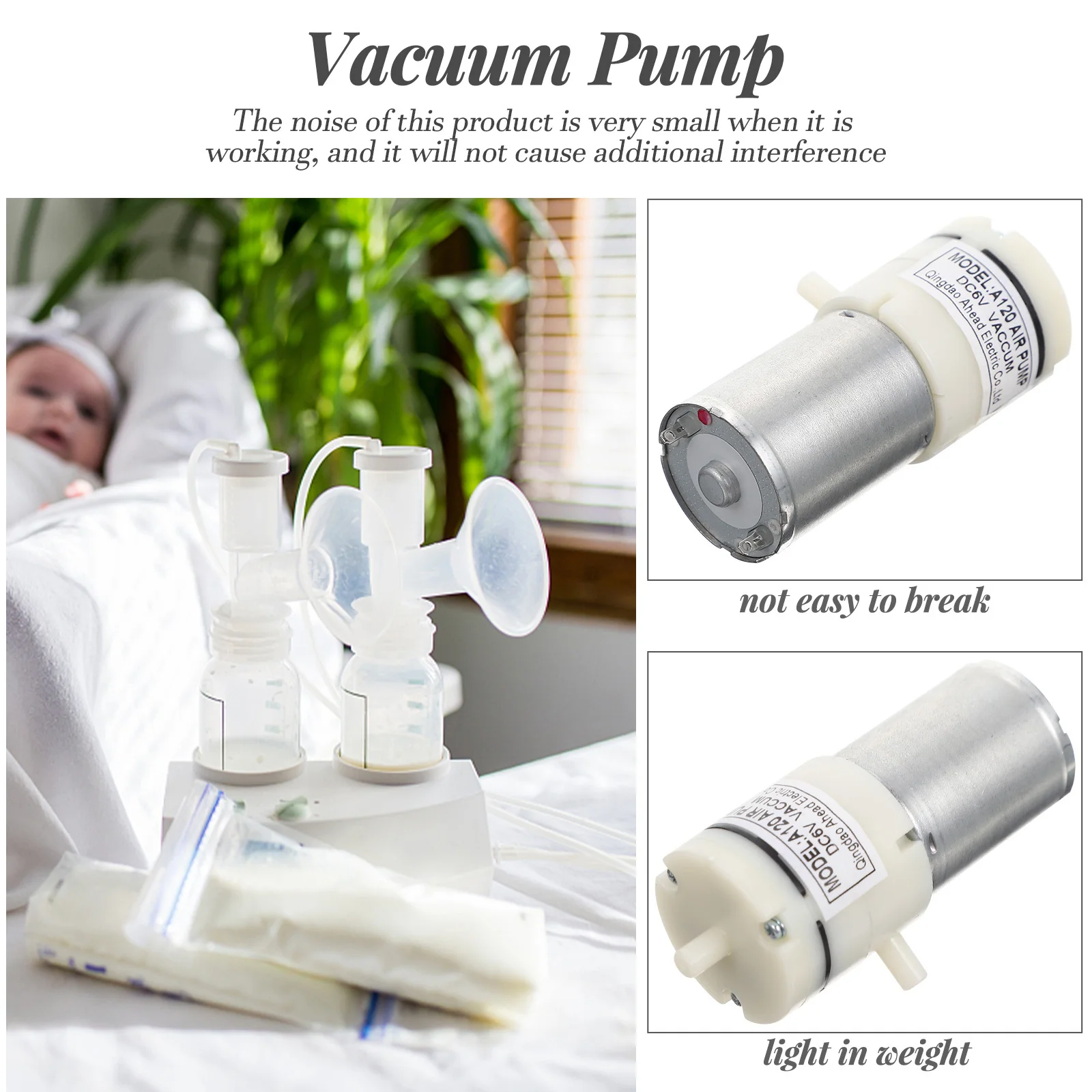 Small Air Portable A120 Dc 6V Electric Vacuum For Home Use Quiet Medical Aquarium Diaphragm Pump Multi-Purpose Atmospheric