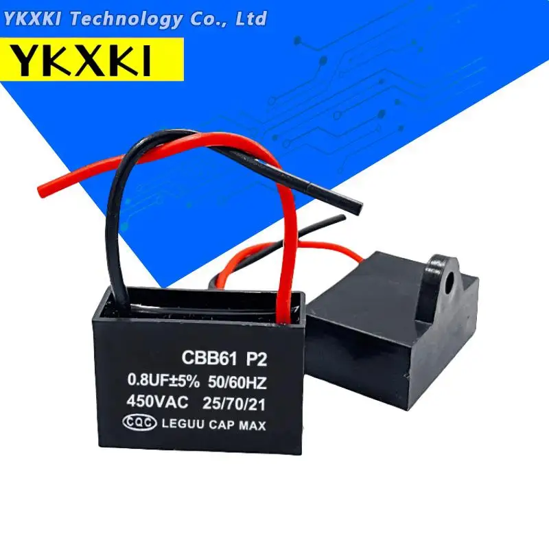 1PCS CBB61 450V Start Capacitor 0.8 1 1.5 1.8 2 2.5 3 4 5 6 7 8 10 12 15 18 20UF CBB61 Fan Ceiling Exhaust Motor Run Capacitor