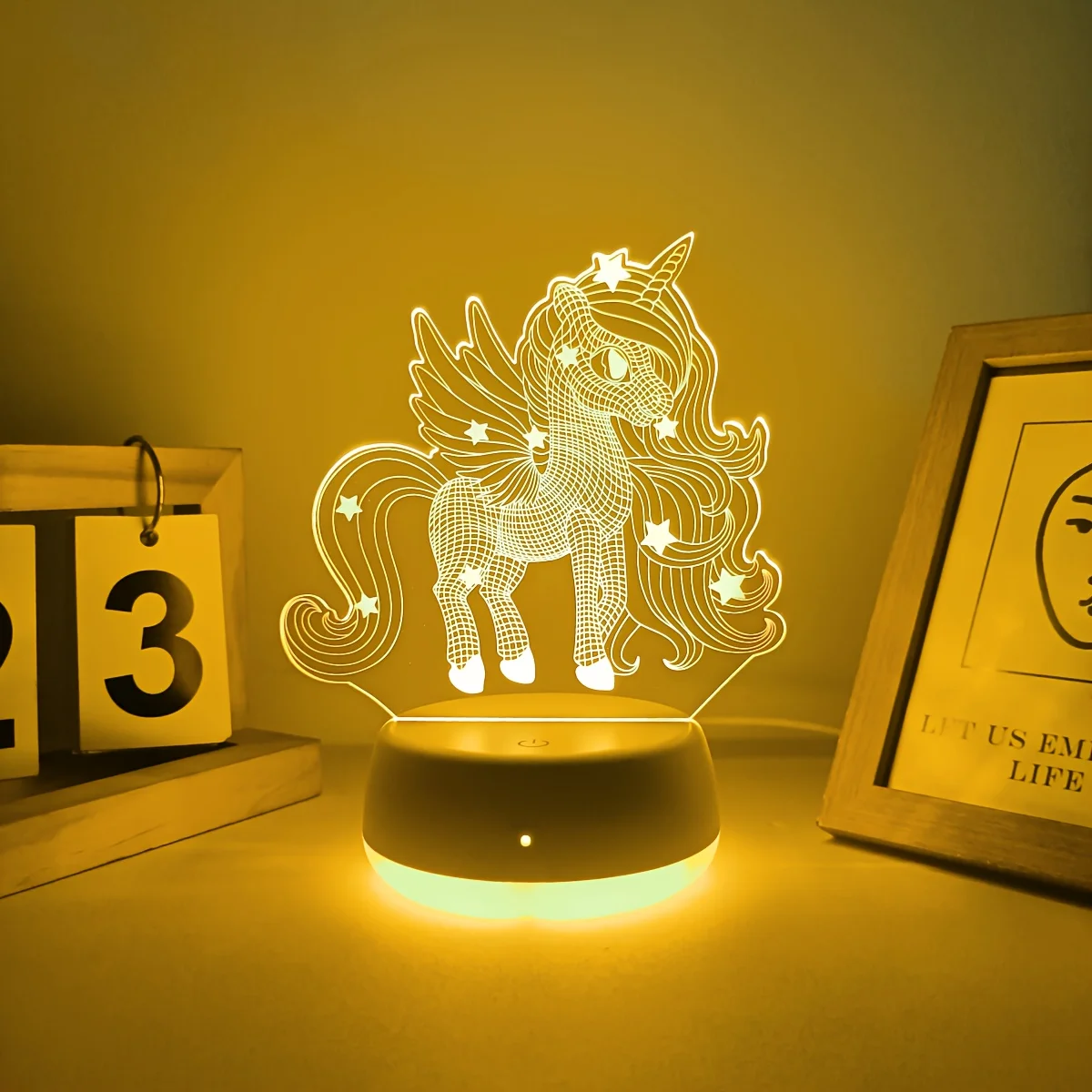 RGB Multi color Unicorn Night Light 3D Visual Light Bedroom Atmosphere Light Room Decoration Light