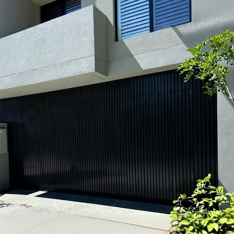 Modern Vertical Fluted Aluminum Sectional Garage Door Aluminium Cladding Garage Door Wood Grain Garage Door