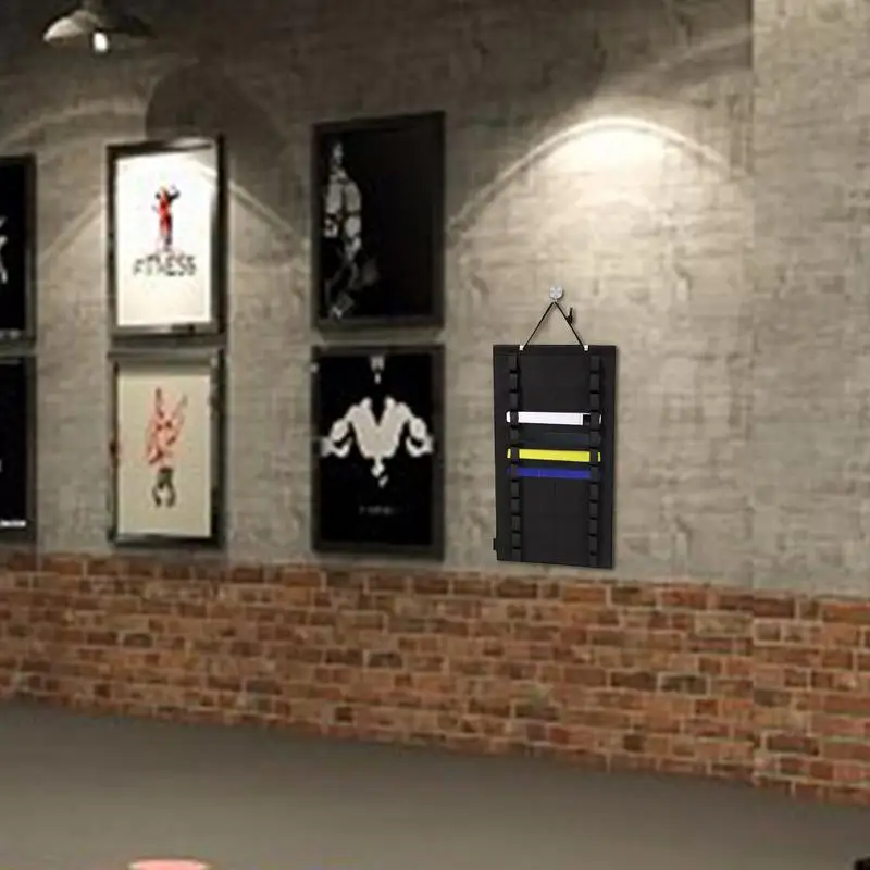 Taekwondo Belt Display Karate Belt Display Rack 12 Belts Hang Rack Wall Mounted Karate Belt Display Martial Arts Belts Organizer
