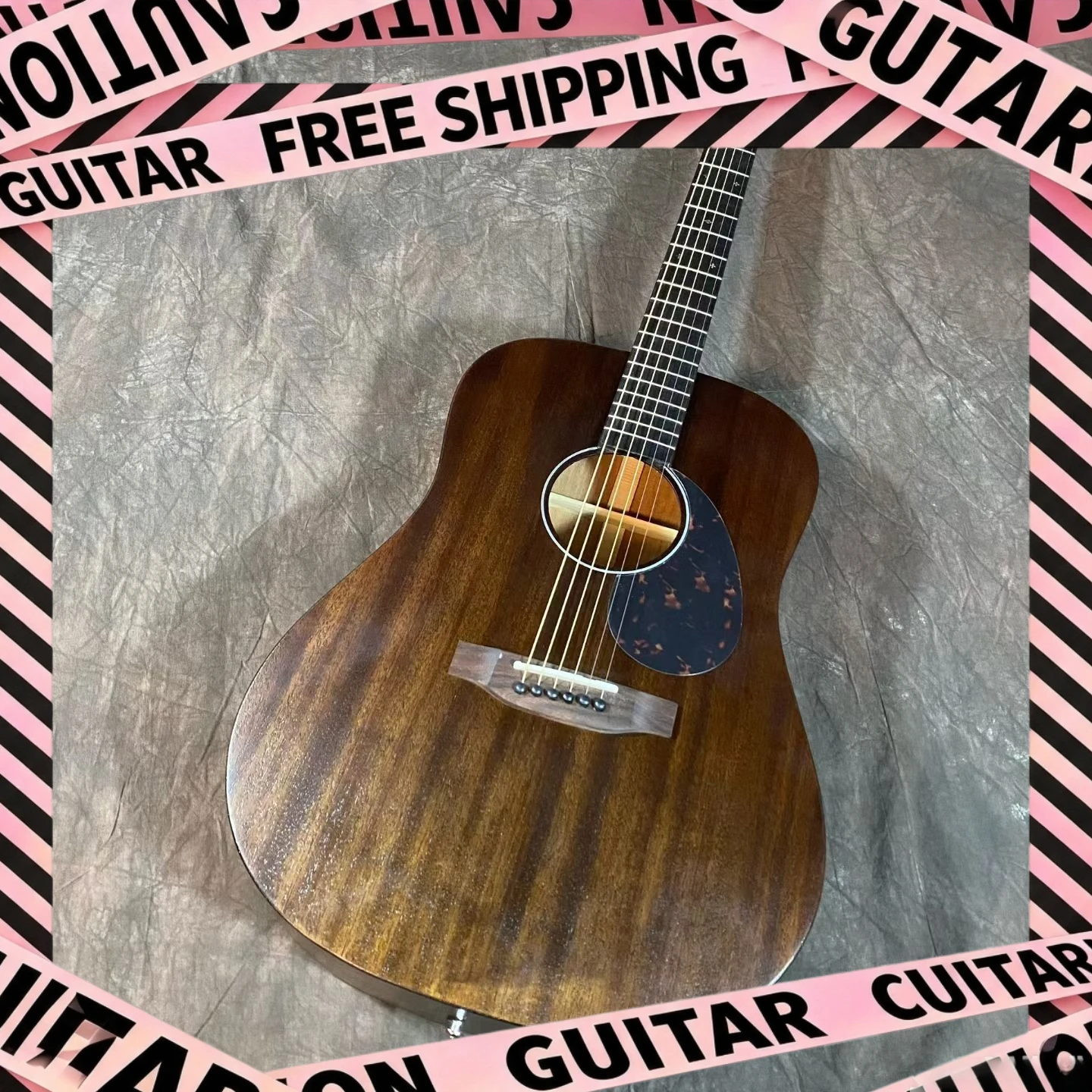 D15M Acoustic Guitar Retro Peach Blossom Core Coating Solid Wood Peltogyne Fingerboard 41 Inch Gift Delivery Included