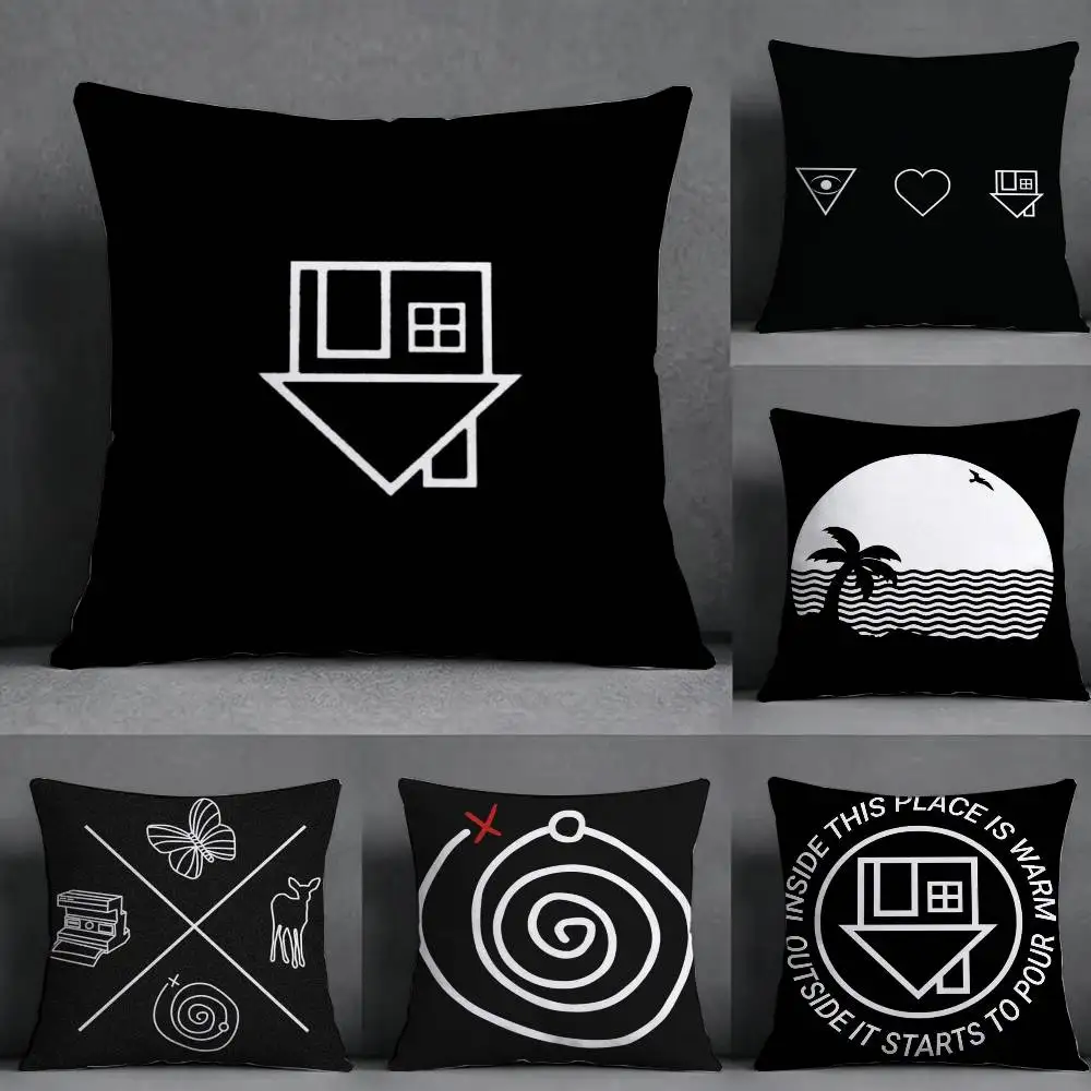 N-Neighbourhood I Love You Square Double-Sided printed Pillow Case Bedroom Bedside Pillow Sofa Cushion Cover