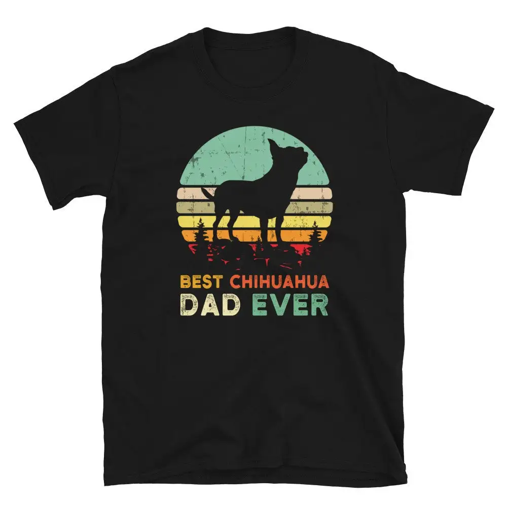 Best Dad Ever T Shirt Chihuahua Chiwawa Dog s Retro Vintage Pet Owner