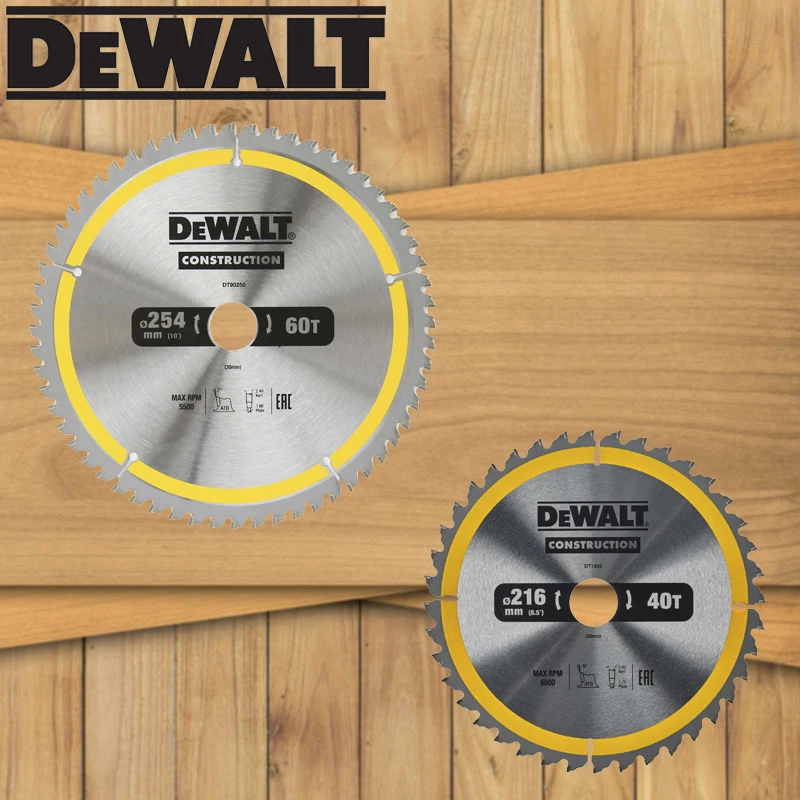 

DEWALT DT1953 DT90250 Circular /Diagonal Saw Blade 216x30x40T 254x30x60T Carpentry Woodworking Disc Tool Attachments