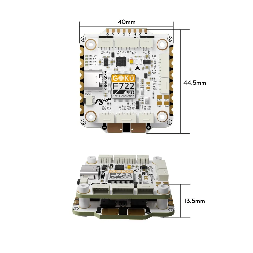 Flywoo GOKU F722 Pro V2 55A 32Bit 128K 30X30 pila Plug & Play O4 / O4 Pro para Dron Fpv piezas de bricolaje RC