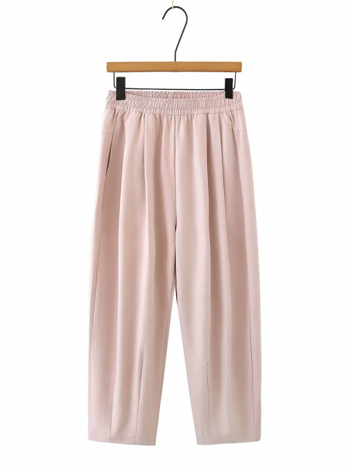 Loose Wide Leg Pants Women's Summer Korean Style Elastic Waist Casual Trousers Nine Points Loose Draping Feeling Pants