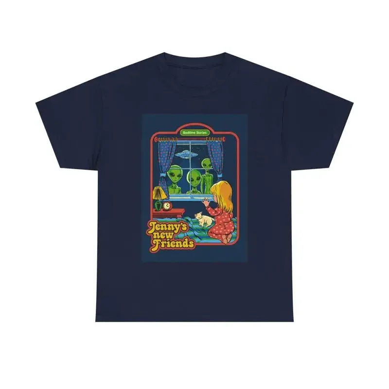Funny Alien Landing T Shirt 80S Comedy Vibes Kids Heavy Cotton