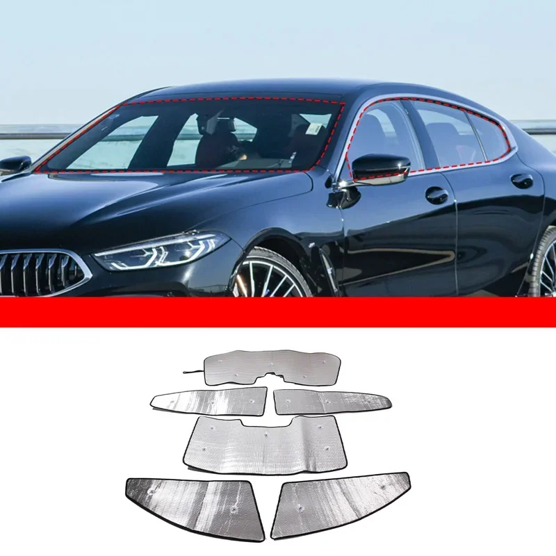 

For BMW 8 Series G14 G15 G16 2019-23 Aluminum Foil Car Front Windshield Full Window Glass Sun Protection Parasol Car Accessories