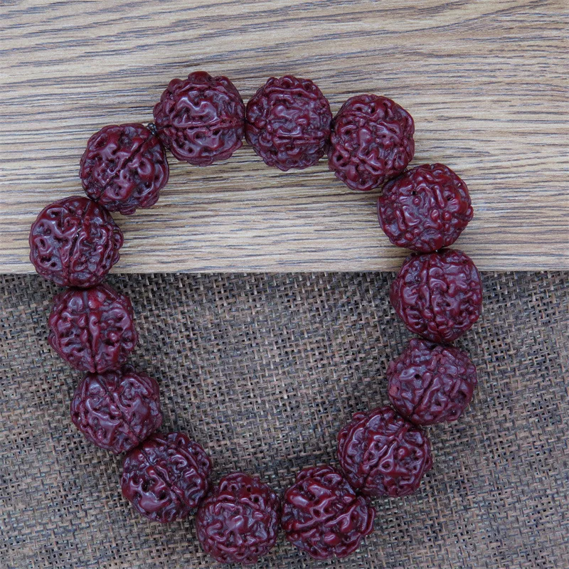 New Natural Nepal Five Faces Rudraksha Beads Bracelet Popular Men's and Women's Single Ring Rudraksha Bracelet