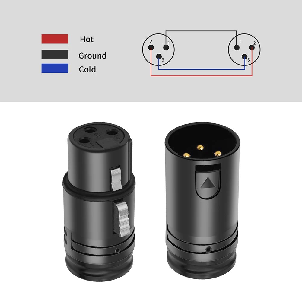Professioneller XLR-Adapter (männlich/weiblich), 3-poliger XLR-Mikrofon-Audiokabelanschluss, 90-Grad-Winkel, Zinklegierungsgehäuse für Mikrofone