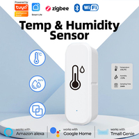 Tuya WiFi /Zigbee smart Temperature and Humidity Sensor Smart Life Indoor Humidity Sensor Monitoring Work with Alexa Google Home