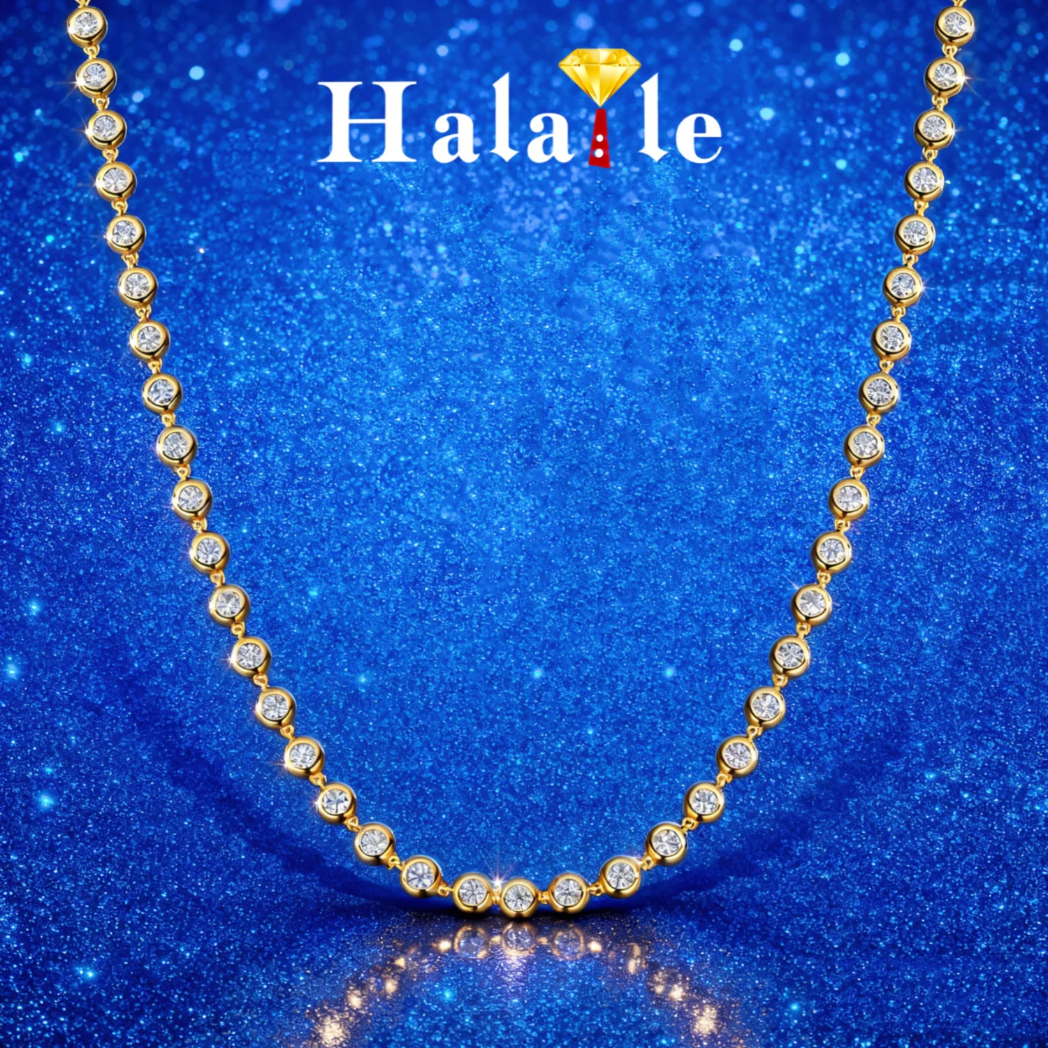 

Halaile 3mm Round Bubble Moissanite Necklace 100% s925 Sterling Silver For Women Sparkling Fine Jewelry Light Luxury Gift