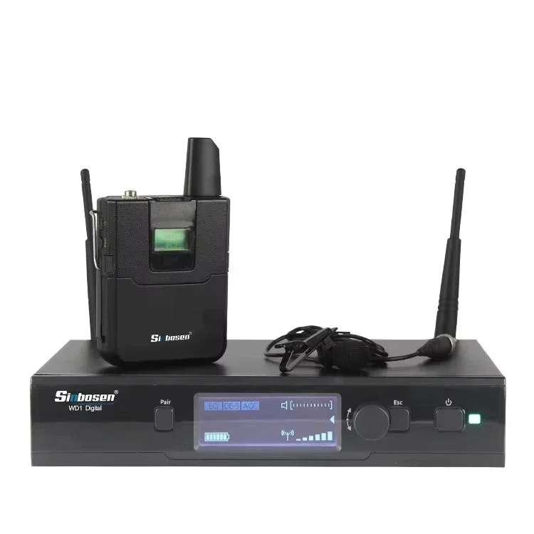 Sinbosen UHF Microphone WD-1 626-668 MHz Wireless Digital Microphone with Handheld Lavalier Microphone